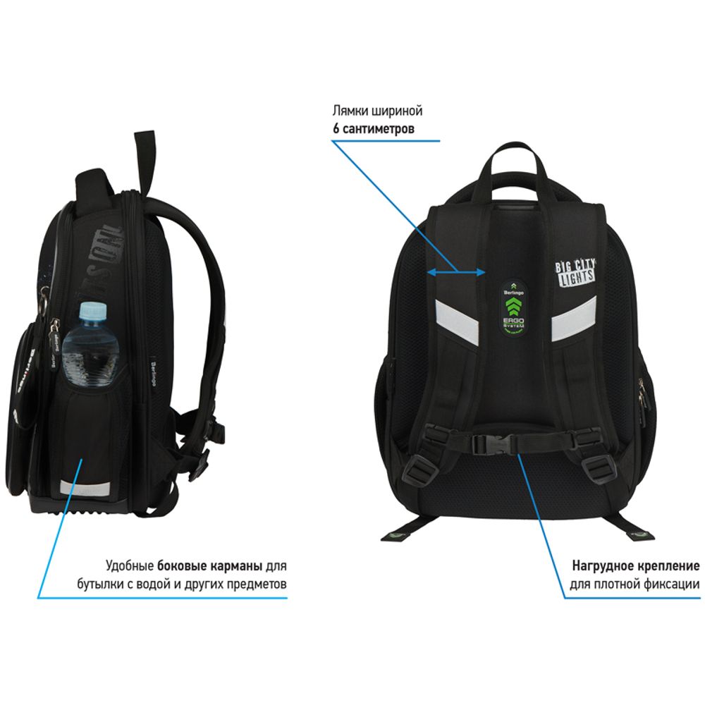 Ранец Berlingo Profi "City lights" 36*28*14см, 2 отделения, 4 кармана, анатомическая спинка