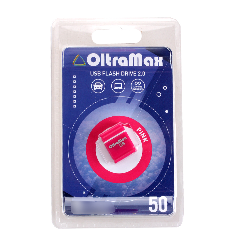 USB Флешка 8GB OltraMax 50 Mini, USB 2.0, розовая