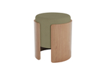 Пуф Lagom (серо-зеленый FiberGuard, натуральный дуб)