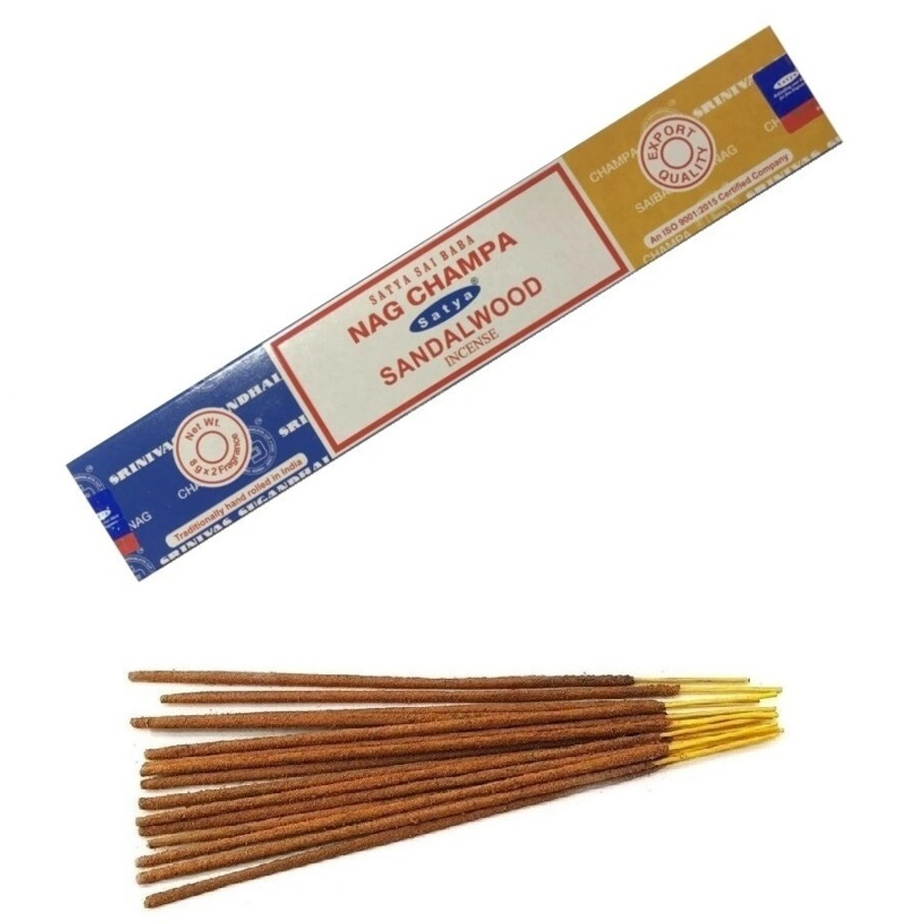 Satya Combo Nag Champa Sandalwood Благовоние-масала Наг Чампа Сандал 16 г