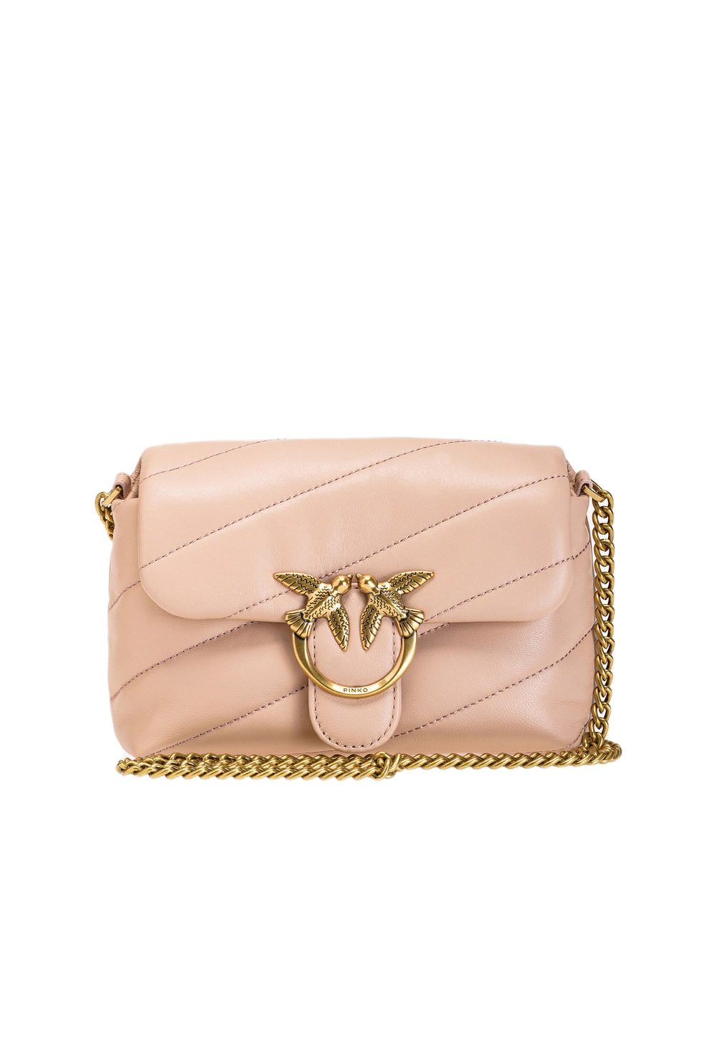 MINI LOVE BAG PUFF MAXI QUILT – dusty pink-antique gold