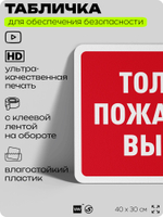 Табличка для обеспечения безопасности "Только пожарный выход", для офиса, по охране труда для предприятия, организаций, 40х30 см, Silver Plane x Айдентика Технолоджи