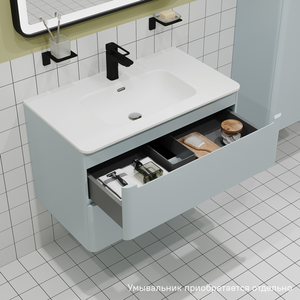 Тумба подвесная IDDIS Edifice, 80 см, голубой, EDI80B0i95