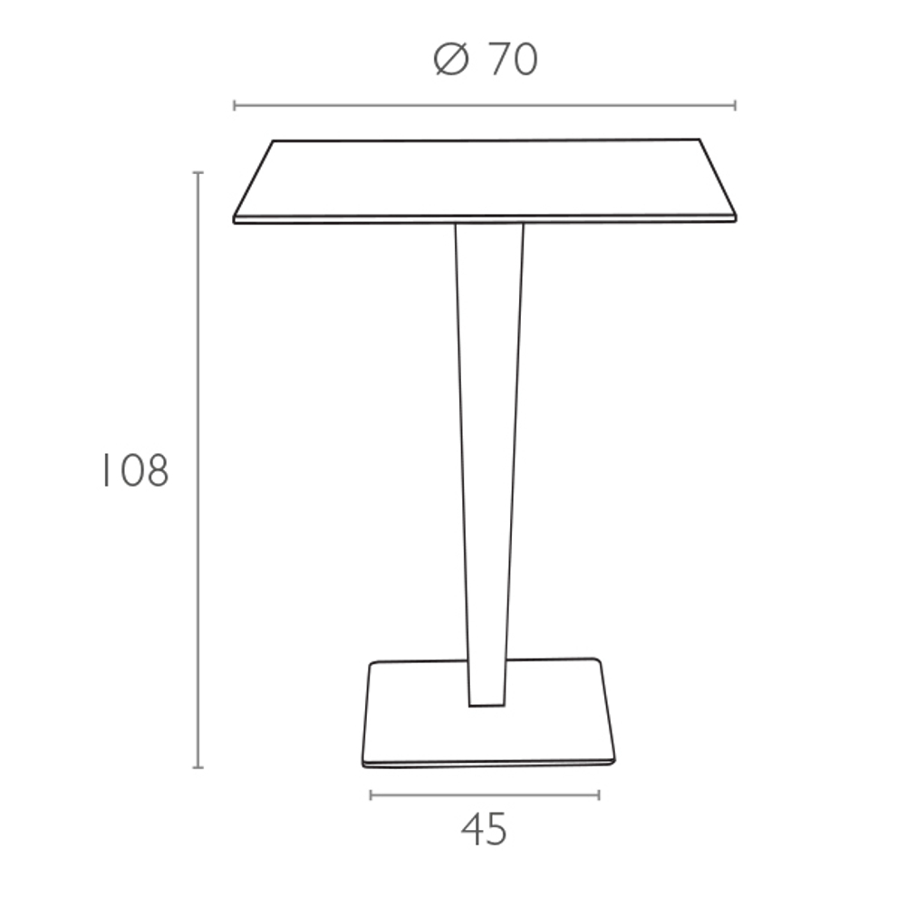 Стол пластиковый плетеный барный Siesta Contract Riva Bar, белый