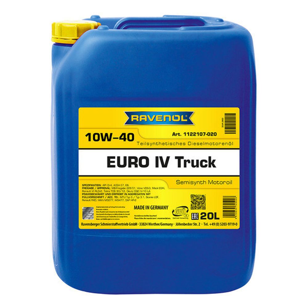 Моторное масло RAVENOL Euro IV Truck SAE 10W-40 (20л) new