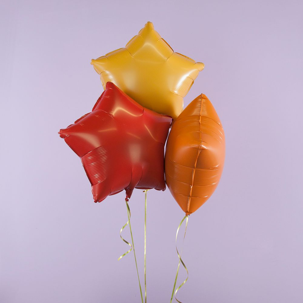 Шар (18''/46 см) Звезда, Красный, Сатин, 1 шт.