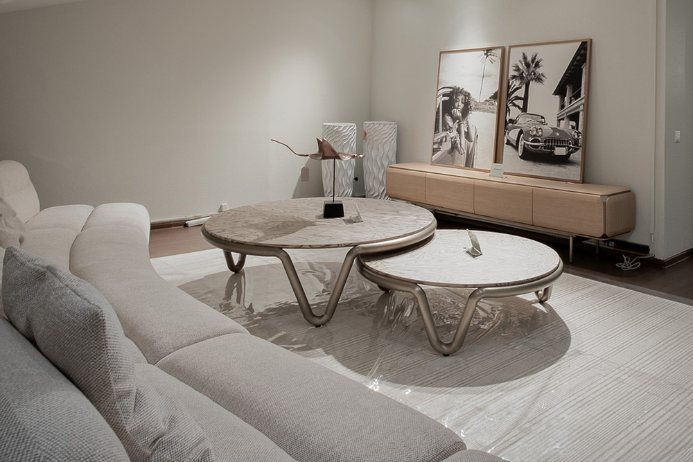 Стол журнальный круглый 110х32см Garda Decor серый