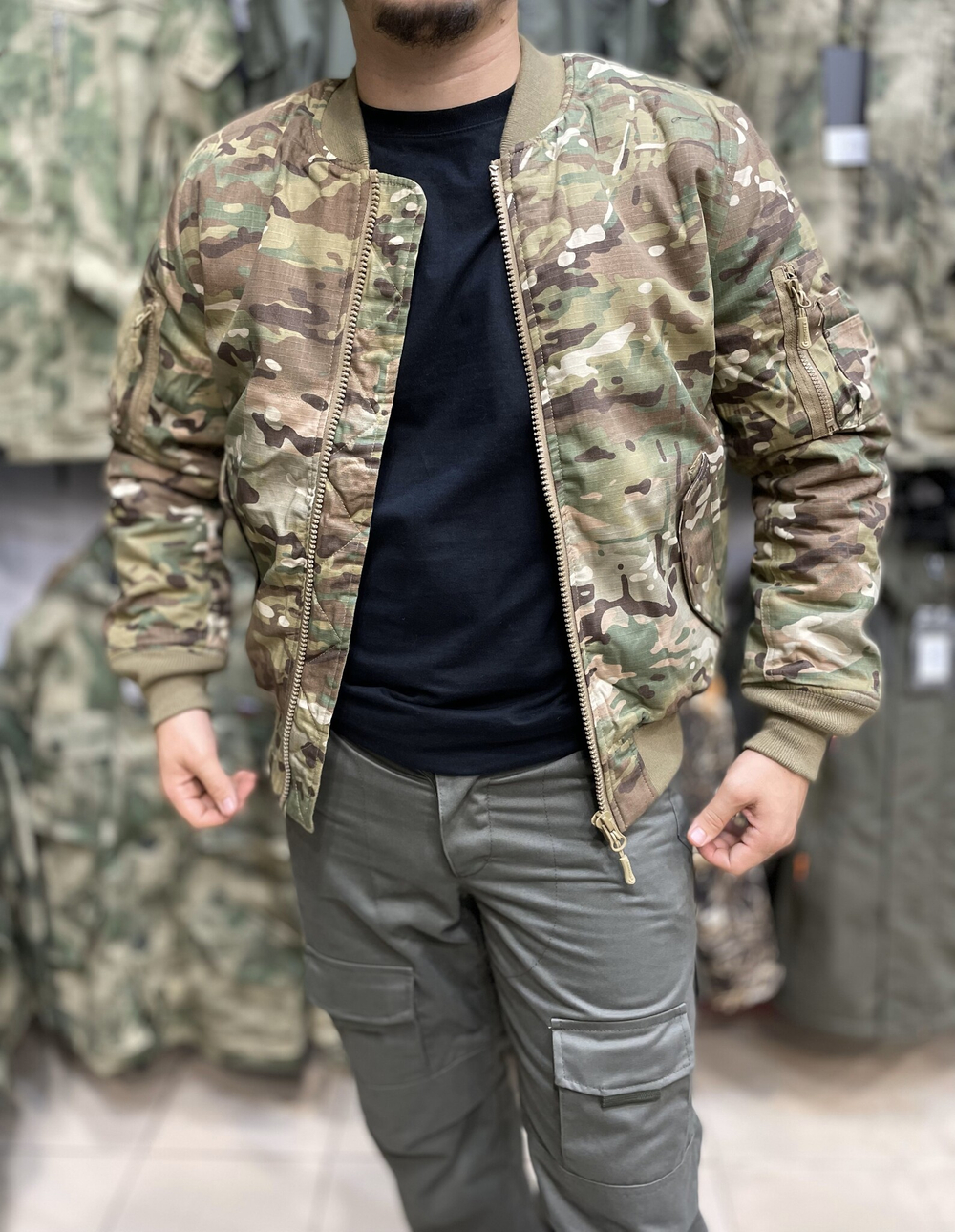 Бомбер Tactical RipStop flight jacket Мультикам
