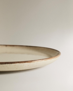 Zara Home тарелка десертная из каменной керамики, цвет бежевый, 22.2 см