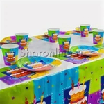 1502-0708 Скатерть п/э Торт Birthday 140х180,24шт