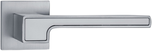 Ручки дверные алюминиевые V91L-2/WH SL (матовый хром/белый)