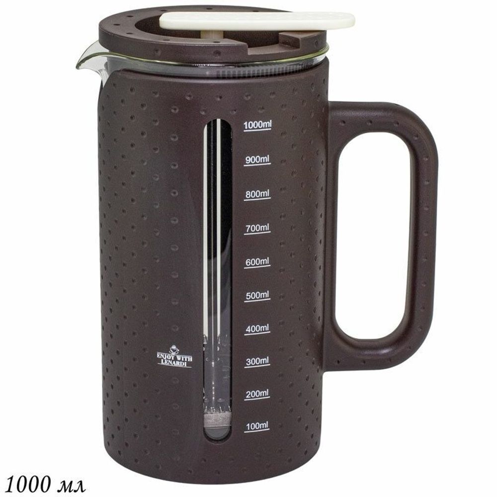 Lenardi 139-007 Френч-пресс 1000мл. в под.уп.(х12)Стекло