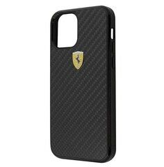 Карбоновый чехол Ferrari Carbon для iPhone 12 Pro Max (Черный)