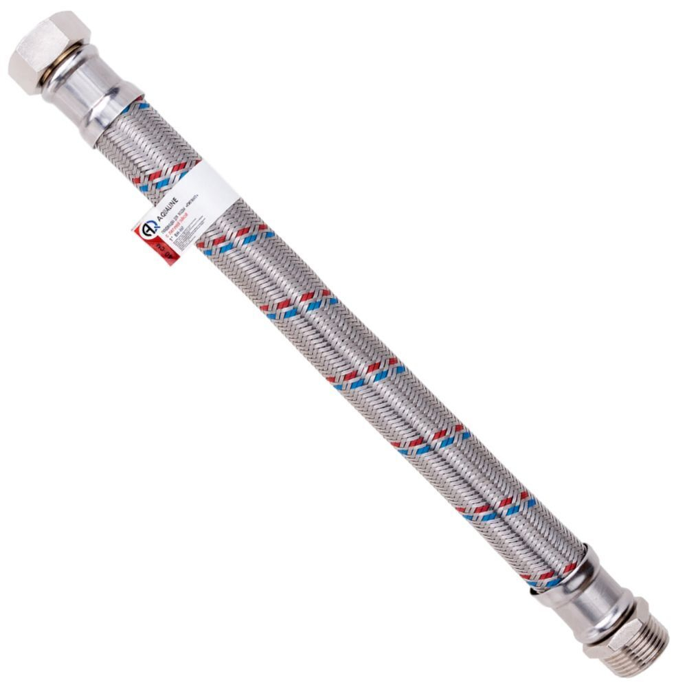 Подводка для воды 1"х1 м, Г-Ш, латунь, AquaLine, Гигант, 04973