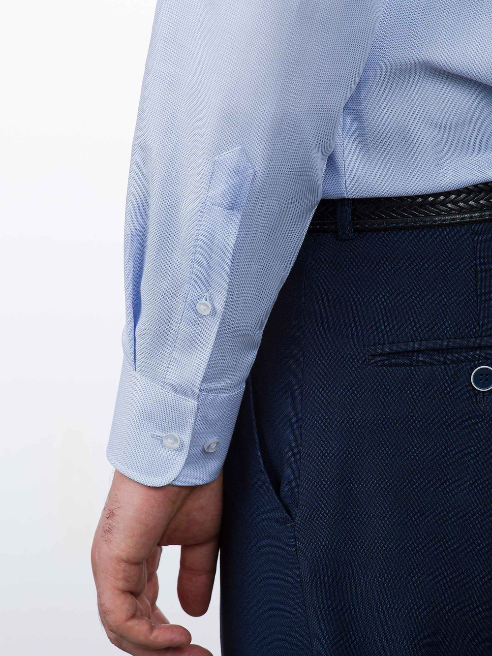 Сорочка мужская VESTER длинный рукав, цвет голубой, хлопок/пэ 515142 77