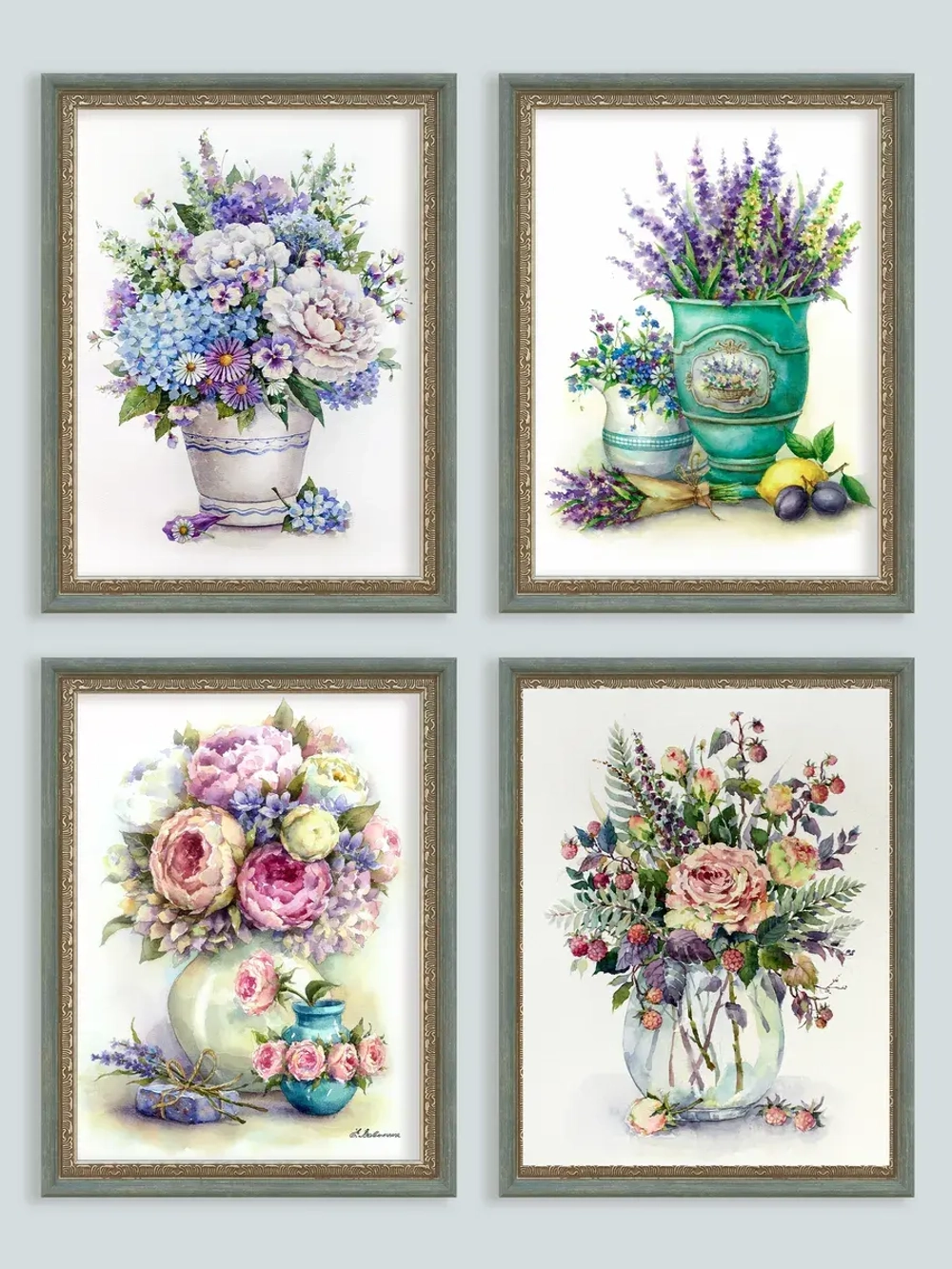 Картины на стену интерьерные 21*27 см 4 шт.