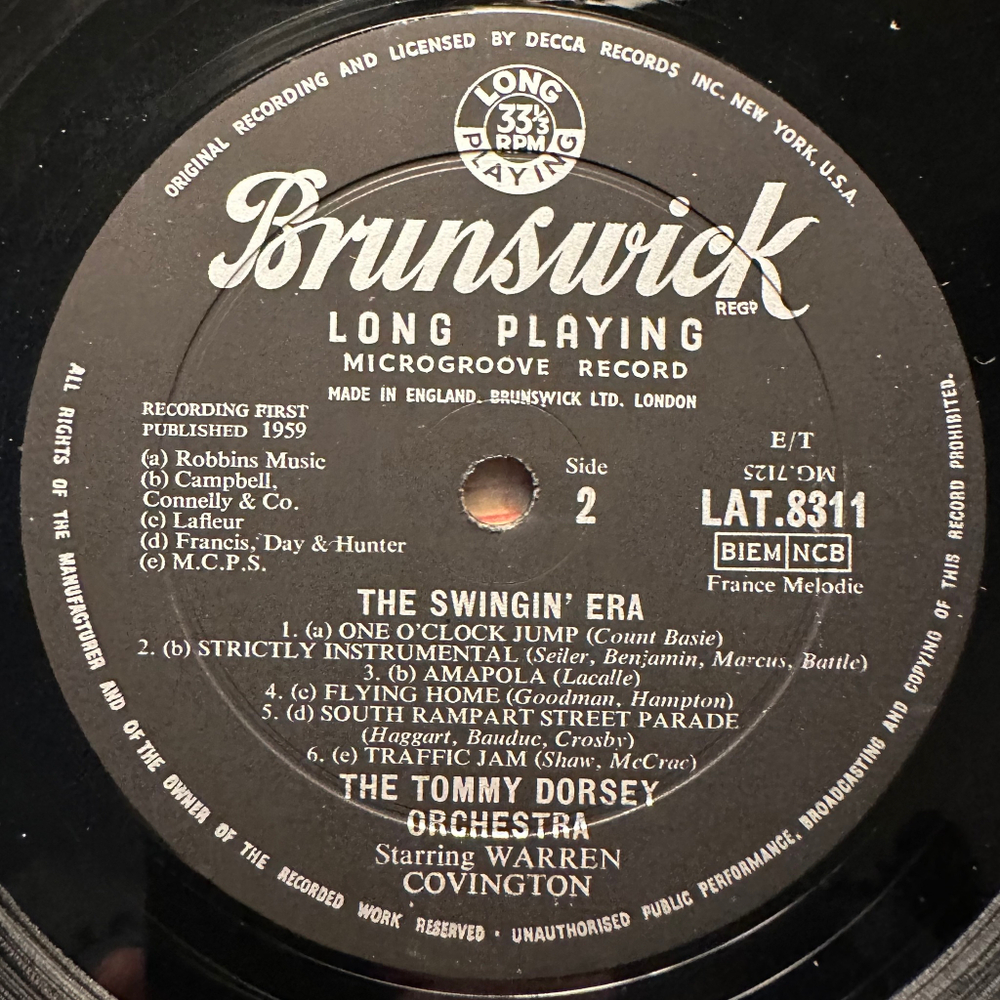 Tommy Dorsey, Tommy Dorsey And His Orchestra, Warren Covington - The Swingin' Era (Англия)