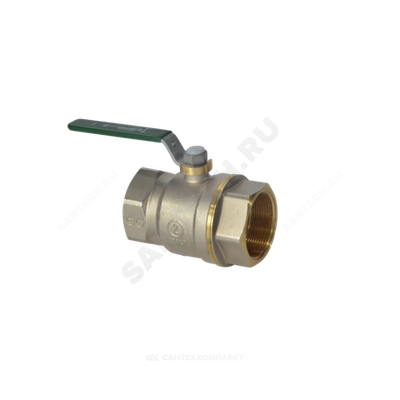 Кран шаровой латунь хром R250W Ду 25 Ру42 ВР рычаг зеленый Giacomini R250WX025