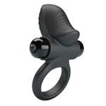 Черное эрекционное кольцо с вибрацией Adrien