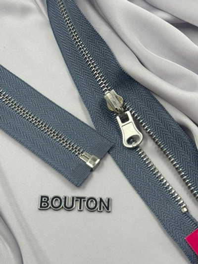 Молния серо-голубая серебро с перекидным бегунком