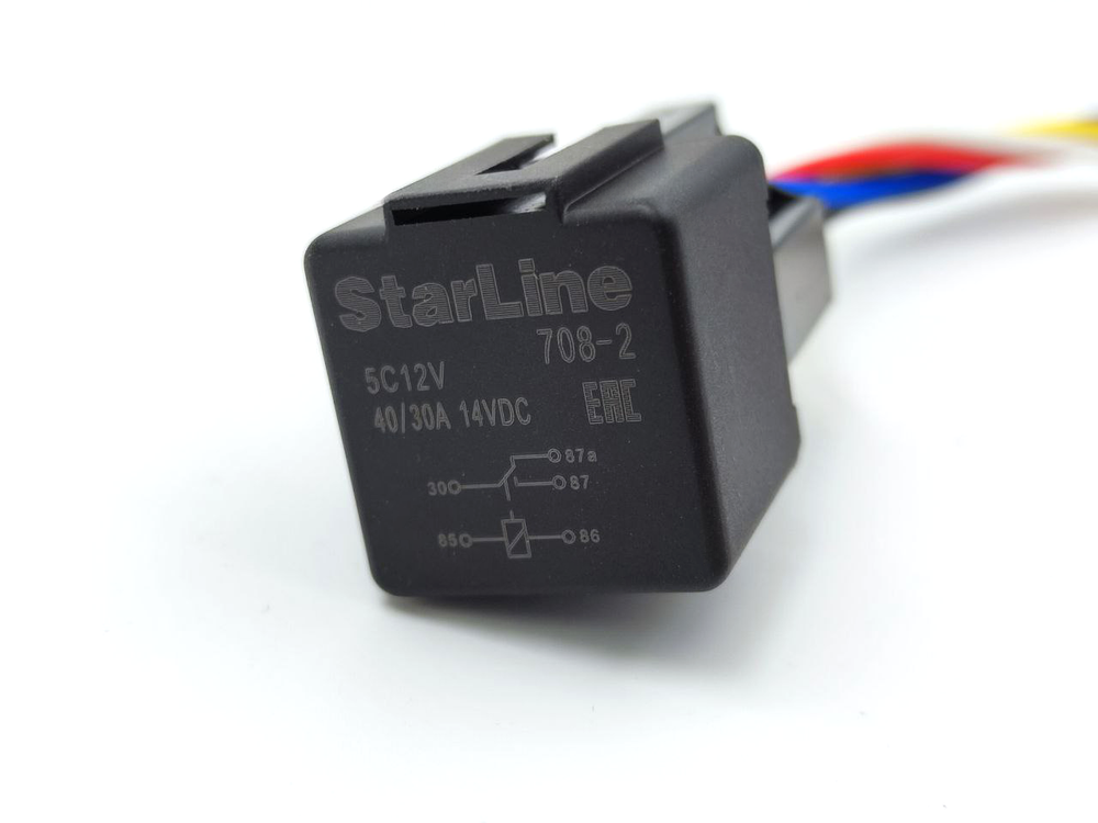 Реле 5 контактное с колодкой Starline (40A/30A, 14VDC), 1шт