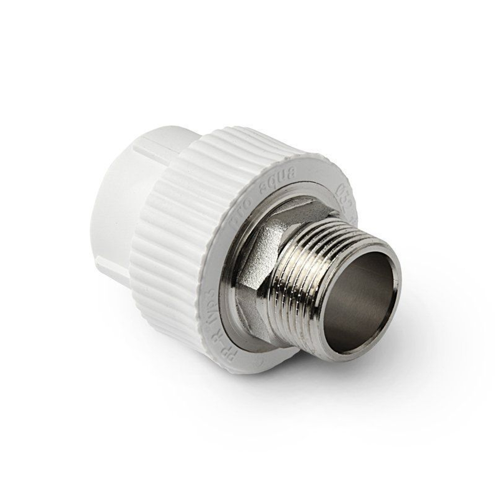Муфта комбинированная ПП 50-1 1/2'' PN 25, под ключ, с наружной резьбой, белая, Pro Aqua PA23522P