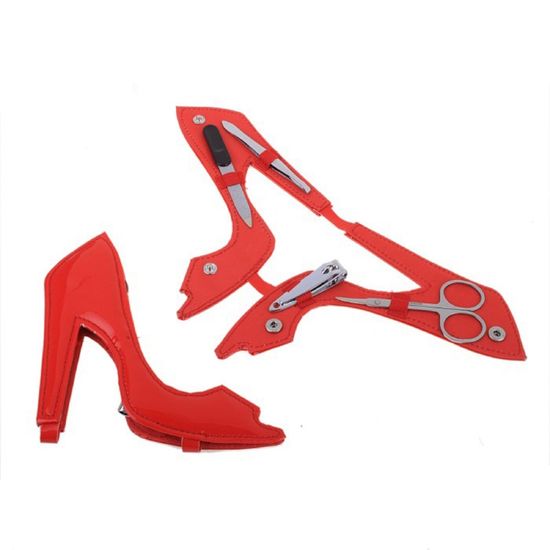 Набор маникюрный Туфелька в футляре, 4 предмета, цвет чёрный