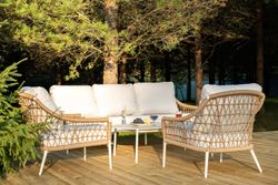 "Венеция" лаунж-зона из искусственного ротанга, цвет соломенный