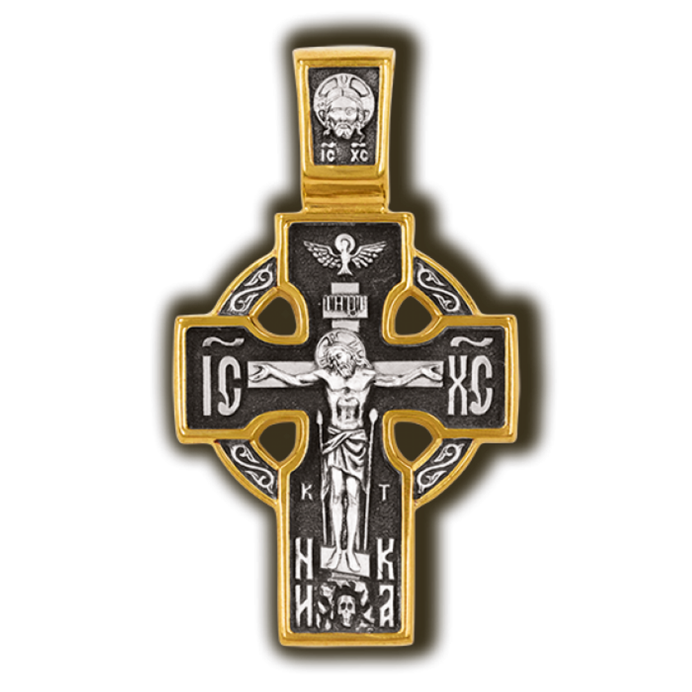 Купить Крест нательный православный в круге.