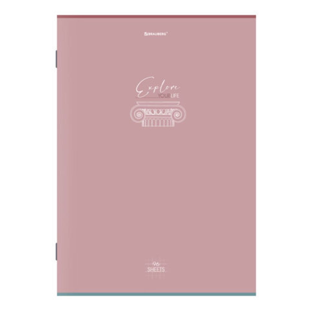 Тетрадь А4, 96 л., BRAUBERG, скоба, клетка, глянцевый лак, "Pastel", (микс в спайке), 405323