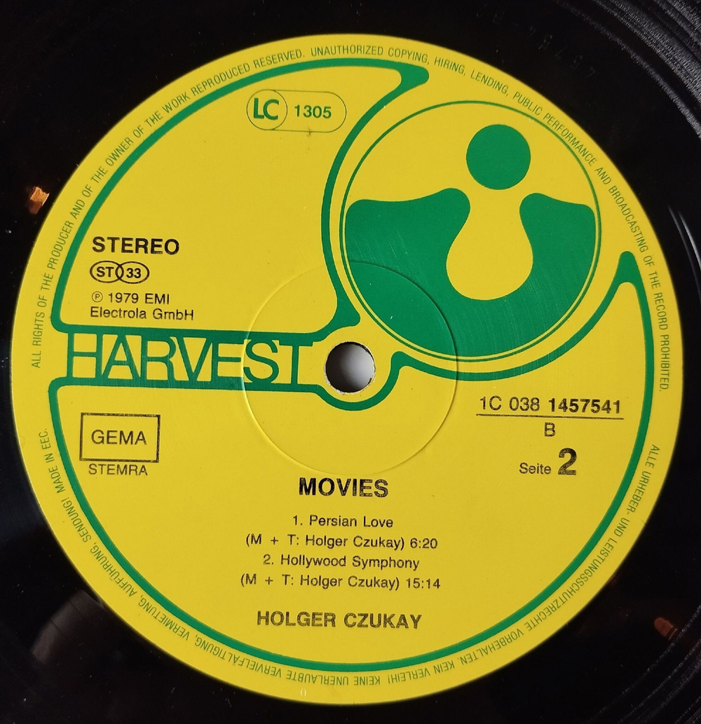 Винтажная виниловая пластинка LP Holger Czukay From Can Movies (Germany 1980)