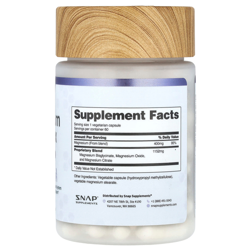 Snap Supplements, Комплекс магния`` 60 капсул