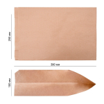 Крафт пакет с плоским дном 250*100*390 мм 40 г/м2 бурый, 100шт