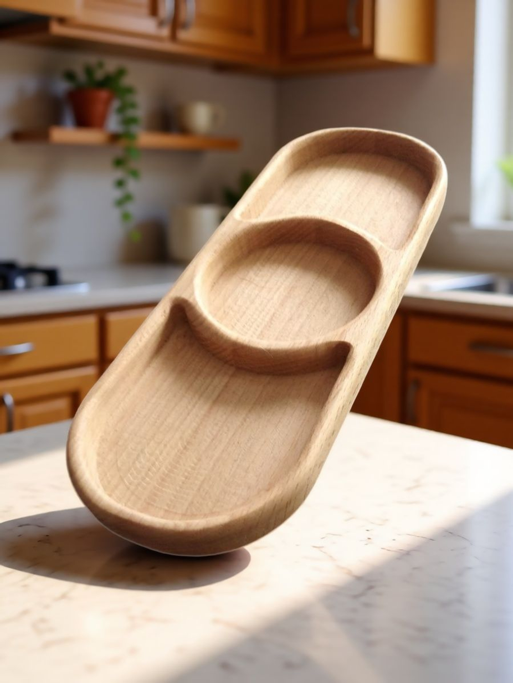 Овальная менажница из массива бука