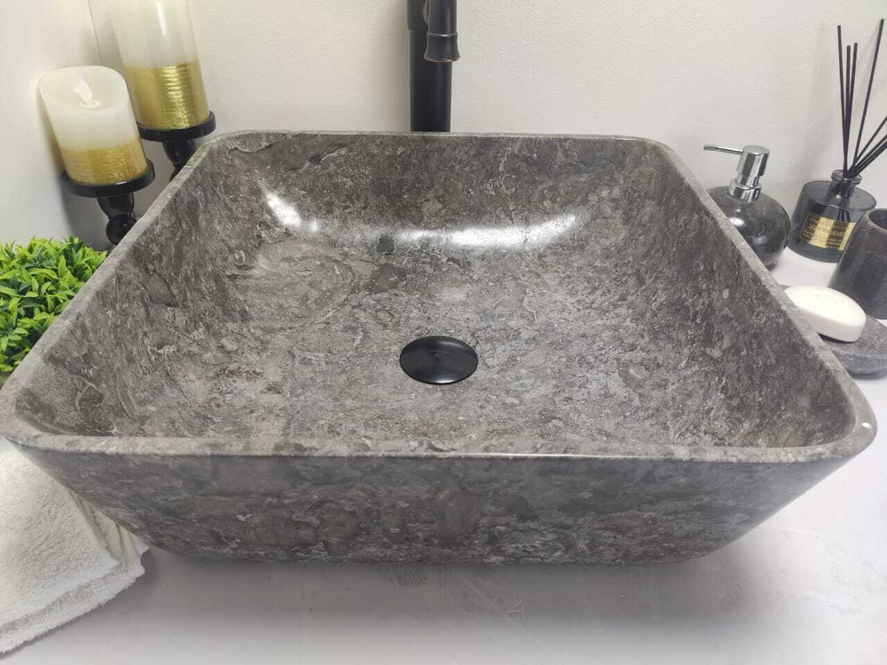 Раковина из мрамора Square Grey Medium MS-60190 45*45*15