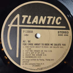 Винтажная виниловая пластинка LP AC DC For Those About To Rock (We Salute You) (Japan 1981) (No Obi) Snowballed
