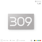 Номер на дверь 309, табличка на дверь для офиса, квартиры, кабинета, аудитории, склада, серая 120х70 мм, Айдентика Технолоджи