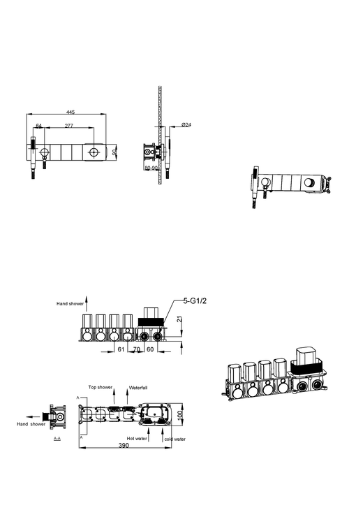 Смеситель ZODIAC с ручным душем Black