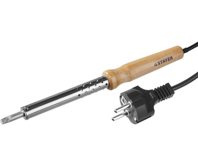 STAYER MAXTerm, 100 Вт, клин, электропаяльник с деревянной рукояткой (55310-100)