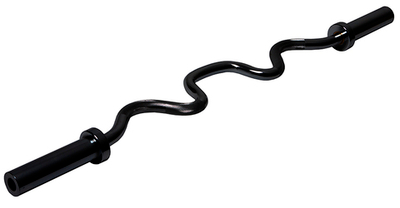 Гриф олимпийский сильноизогнутый 47" черный, с замками FT-OC-51