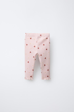 ZARA ЛЕГИНСЫ С ПРИНТОМ, РОЗОВЫЙ