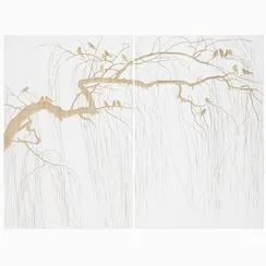 Набор из 2 панно Luciana I, 180х120 см, золотистый, белый