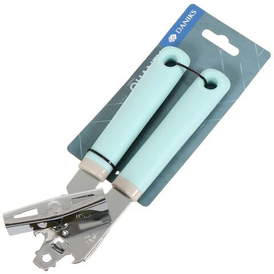 Ключ консервный нерж сталь, пластик ручка, навеска, голуб, Daniks, Кванти, YW-KT580-17