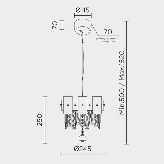 Подвесная люстра MODELUX premium ML.6980.250P GD