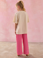 Футболка и брюки для девочки в комплекте для девочки Next AH6-442, Молочный, Розовый