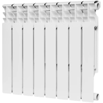 Радиатор биметаллический ROMMER Plus Bm 500 - 8 секций (подключение боковое, цвет белый)