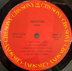 Виниловая пластинка Toto ‎– Isolation LP