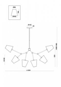 Люстра на штанге Freya Hats FR5370CL-06B