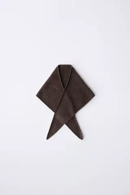 ZARA ТРЕУГОЛЬНЫЙ ШАРФ ИЗ 100% КАШЕМИРА, КОРИЧНЕВЫЙ