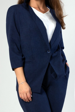 Жакет женский Mila Bezgerts 3288АП, цвет василёк, размер 58-164